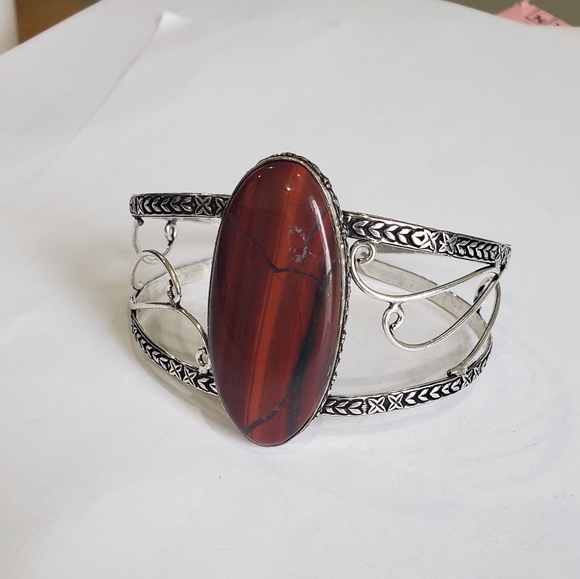 Red Jasper gemstone, 925 silver bracelet - Picture 2 of 16